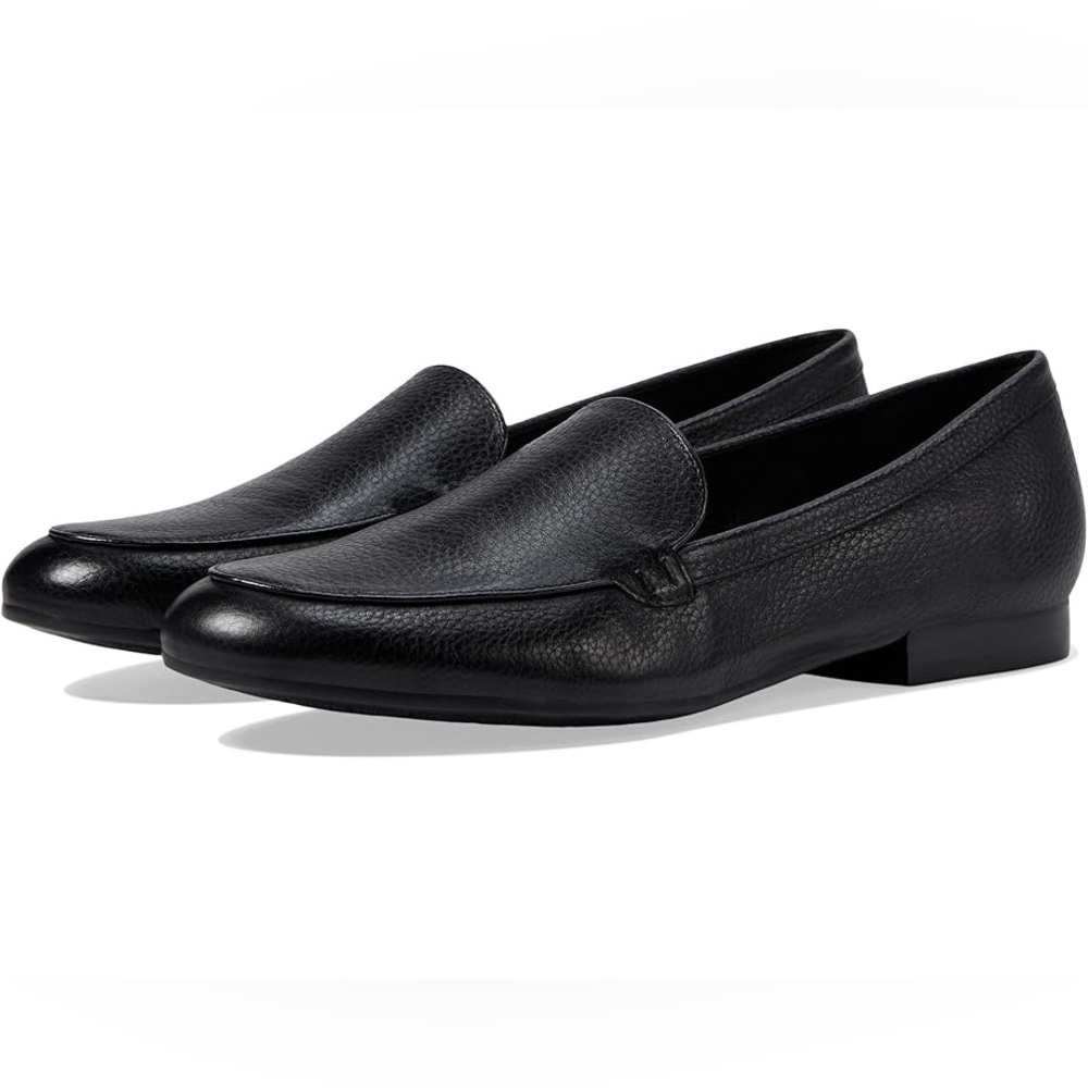 Marc Fisher LTD Docida Loafer Leather Slip On Dress Work Flats Shoes 8 Black